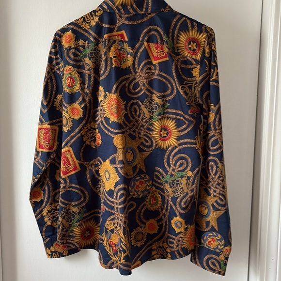 Lauren Ralph Lauren Equestrian Crest Logo Button Down Shirt L - Picture 5 of 10
